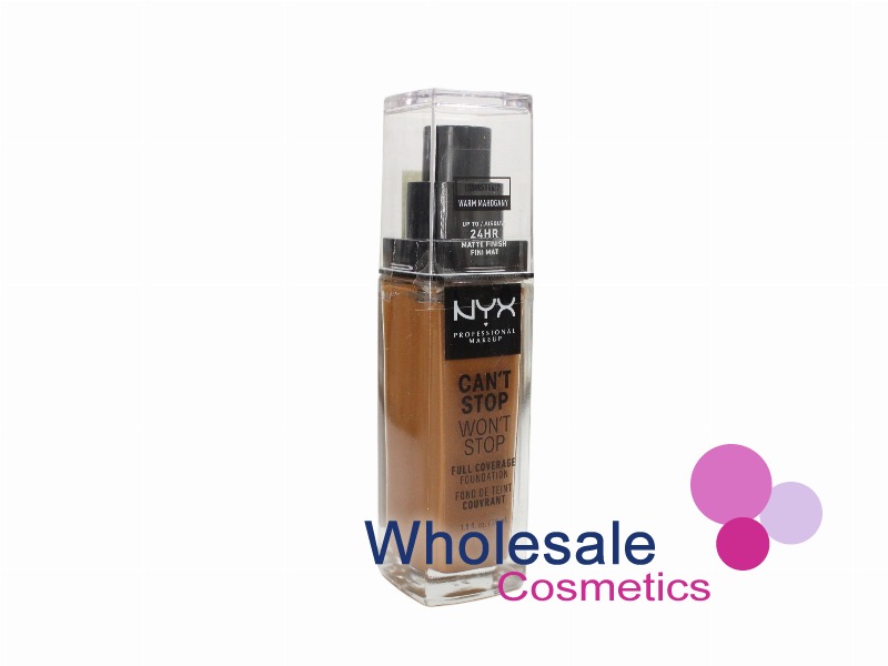 6 x NYX Professional Can't Stop Won't Stop Foundation Full Coverage - 16.7 WARM MAHOGANY